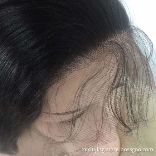 Manufacturer Brazilian Human Hair straight Cuticle Aligned Baby Hair Wig Transparent lace Frontal double drawn  Human Hair wig